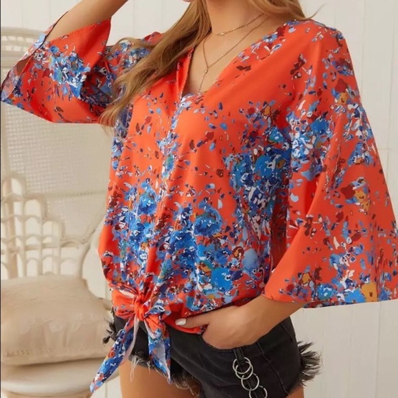 🧡💙NWT Orange Top💙🧡 - Picture 2 of 2